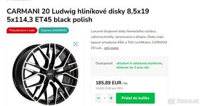 CARMANI 20 Ludwig hliníkové disky 8,5x19 5x114,3 ET45 black - 2