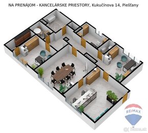 Kancelárske priestory v centre mesta 115 m2 na prenájom - 2