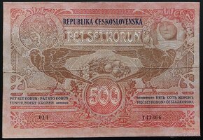 500 KORÚN ČSR ROK 1919- PADĔLEK TYP 2- MÉSZÁROS - 2