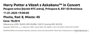 1x lístok na Harry Potter a Väzeň z Azkabanu™ in Concert - 2