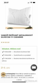 Predám nové antibakteriálne vankúše Silver z EMI 2 ks - 2