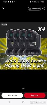 Led Beam Otočné hlavy 150w 4ks+ovládač+ 2xcase - 2