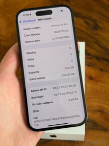 iPhone 14 Pro 256gb 94% bateria top stav - 2