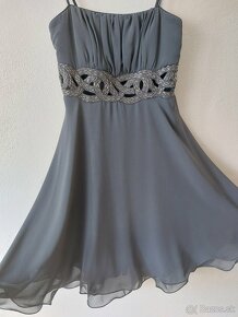 Sivo-strieborné šaty s aplikáciou - 2