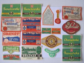 staré pivní pivné etikety před rokem 1945 - 30ks ČSSR - 2