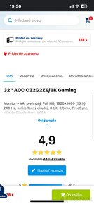 32" AOC C32G2ZE/BK Gaming monitor - 2