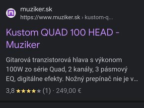 Kustom Quad 100 HD predám,vymením - 2