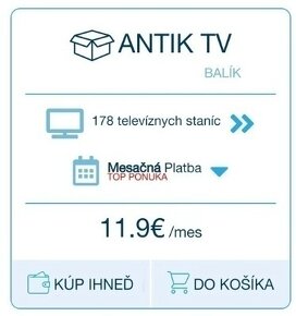 Antik TV voucher kupon na 1/2 roka TV cez internet - 2