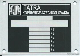 Typove stitky Tatra - 2