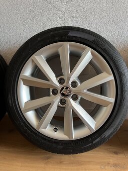 Orig. ŠKODA ALU Disky 16", 5x100, ET46 + DUNLOP 215/45 - 2