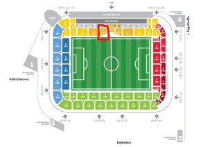 Slovan - AC Milan - TOP miesto v strede hlavnej tribúny - 2