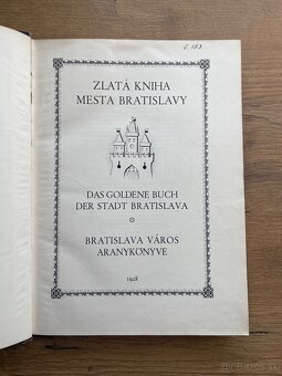 Zlatá kniha mesta Bratislavy 1928 - 2