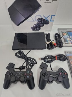 PlayStation 2 Slim SCPH-90004 v krabici + 2x ovládač 6 hier - 2