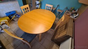 Rozkladací jedálenský stôl so stoličkami - 2