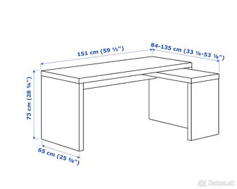 IKEA MALM KANCELÁRSKY STÔL - 2