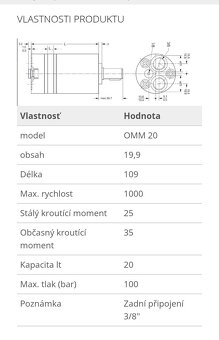 Predám hydromotor danfoss OMM 20, OMM 32,OMM 50 - 2