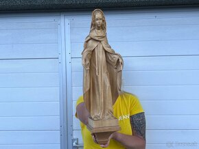 Velká dřevěná socha Panna Marie ruční řezba 64cm - 2