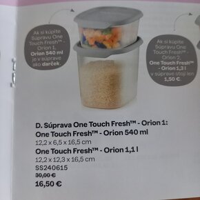 Tupperware súprava one touch fresch nová - 2