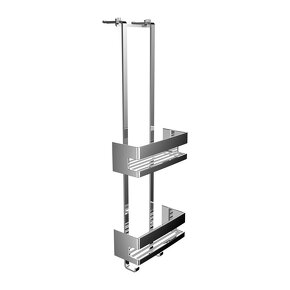 Emco System 2 - Dvojkošík na zavesenie na sklo, chróm - 2