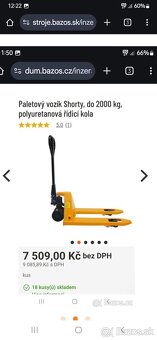 Paletovy vozik krátký 800mm - 2