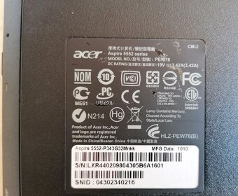 Acer Aspire 5552 na diely - LCD funkcné - 2