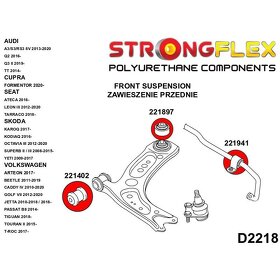 Strongflex predne silentbloky - červená - MQB - 2