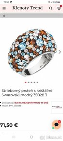 Strieborný prsteň s krištáľmi Swarovski - 2