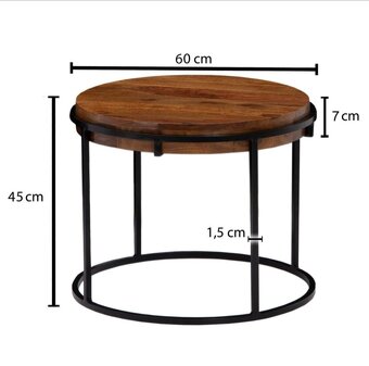 Konferenčný stolík 60 x 45 sheesham - 2