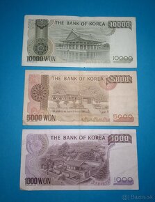 Bankovky JIŽNÍ KOREA - 1.000, 5.000, 10.000 Won - 2