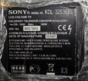 TV SONY KDL-32S5500 a KDL-32S3020 - 2