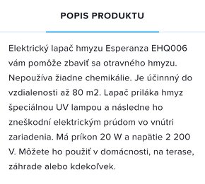 Predám elektrický lapač hmyzu - 2