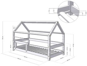 2x nová posteľ domček  + matrac nový - 2