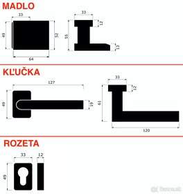 Madlo, kľučka a rozety na dvere/bránku - 2