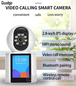 Vnútorná Wifi IP kamera s displejom 3Mpx,360°,4x zoom,4 diód - 2