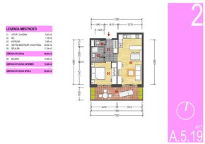 2 izbový byt 46,8 m2, v novostavbe Byty Medická, KE-Terasa - 2