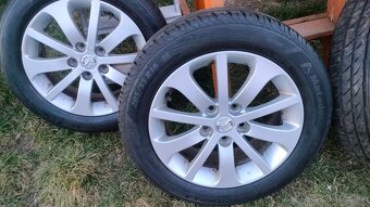 Predám letné pneumatiky 205/55r16 hliníkové disky Mazda - 2