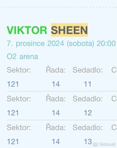 Vstupenky na koncert Viktora Sheena v O2 Aréne - 2