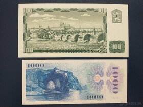 bankovky ČSSR 100Kčs 1961, 1000Kčs 1985   UNC - 2