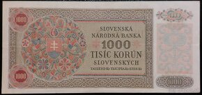 1000 KORÚN ROK 1940 SŠ - KOLOK ČSR 1945- NEPERFOROVANÁ - 2