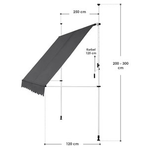 Nová balkónová / terasová markýza 250x120 cm - 2