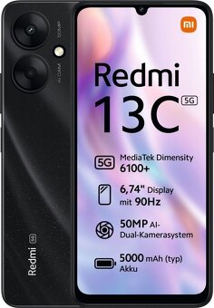 XIAOMI Redmi 13C 5G Black - Čierny, Úplne NOVÝ, Záruka SK - 2