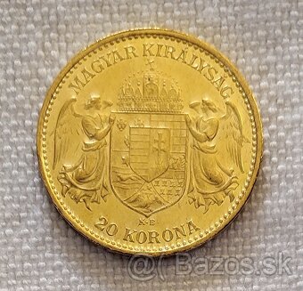 Zlatá uhorská 20 koruna FJI, 1913 kb, lepší ročník - 2