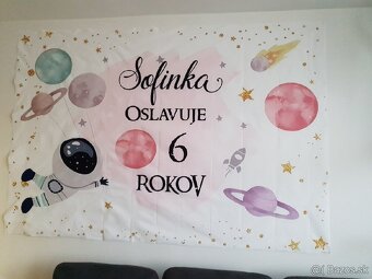 Narodeninovy plagat vesmir - Sofinka oslavuje 6 rokov - 2