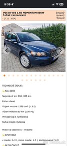 Predám Volvo v50 ná náhradné diely - 2