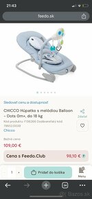 CHICCO Húpatko s melódiou Balloon - Dots 0m+, do 18 kg - 2