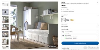 NOVÁ rozkladacia posteľ IKEA Hemnes - 2 ks - 2