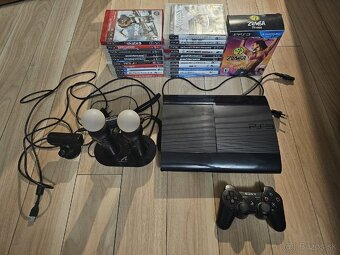 Predám PlayStation 3 Super Slim 500GB + Move + hry - 2