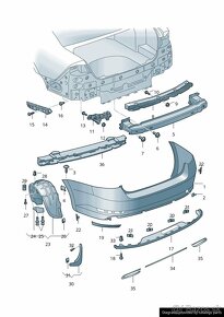 Škoda Superb 3 - zadný podspojler originál - 2