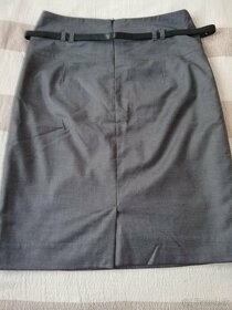 RESERVED šedá sukňa s opaskom, veľkosť 36 - 2