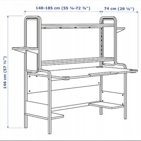 IKEA FREDDE Písací stôl, Čierny - 2